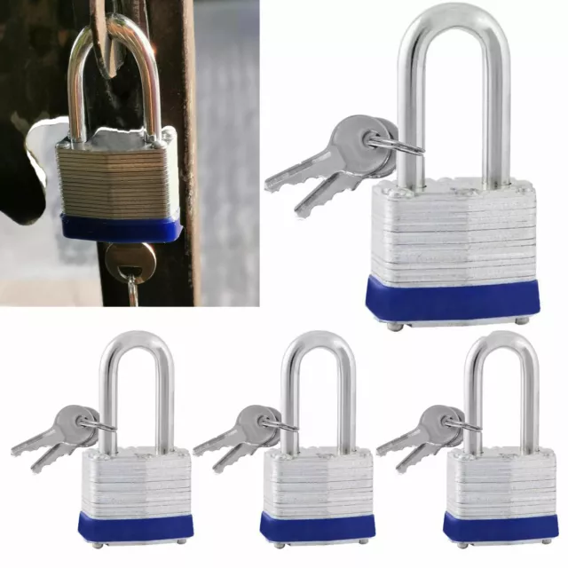 4 PC 40mm Plastifié Patin Serrures à Clé Long Entrave Résistant Acier Trempé Sûr