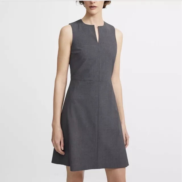 Theory Miyani Dress Gray Sleeveless Wool 6