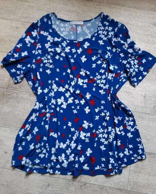 Couture Line Blusen Shirt mit Blumendruck * Blau * Gr. 48, Neu  ohne Etikett!