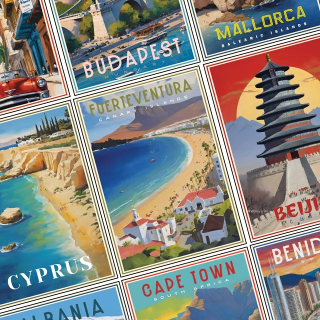 Travel Posters Retro Vintage Home Wall Art Prints Holiday Tourism Pictures A5-A3