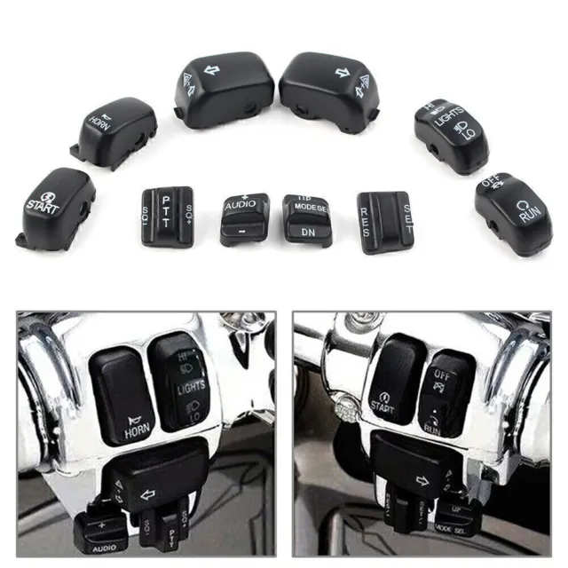 Hand Control Switch Cover Housing Button Cap Set For Harley Touring 1996-2013 US