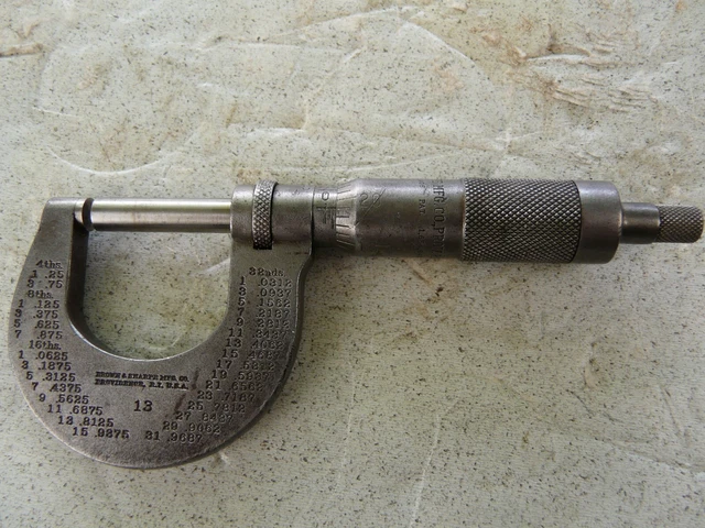Vintage Brown & Sharpe No. 13 1" Micrometer
