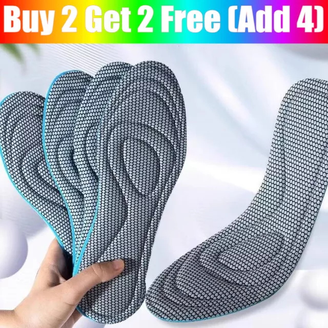 5D Memory Foam Orthopaedic Massage Insoles For Shoes Women Men Sports Soft