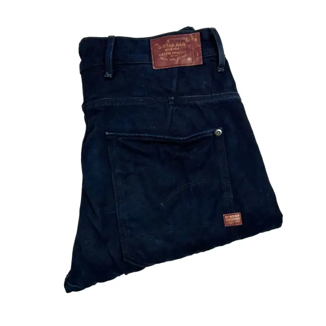 G-Star Womens Jeans W27 L22 3/4 HEMMED Blue Type C 3D Loose Tapered Dark Wash