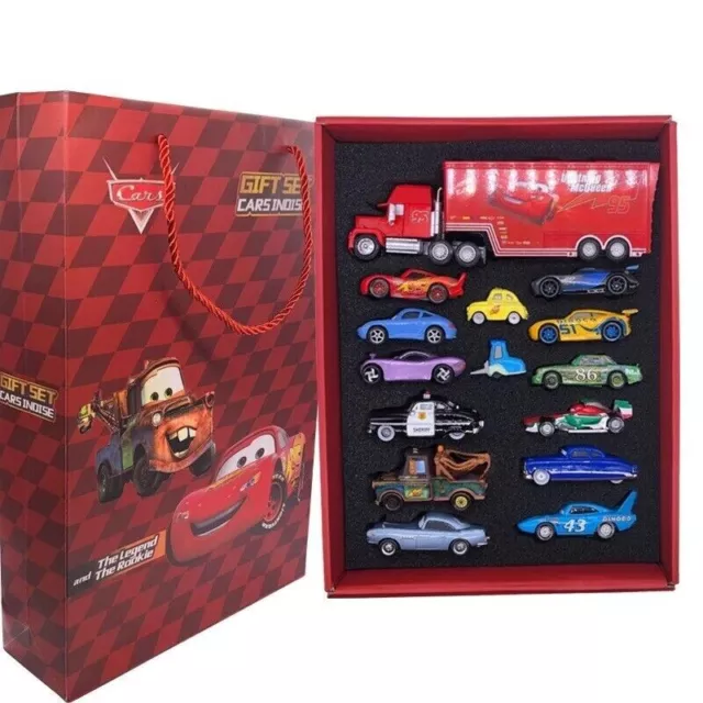 8/15Pcs Pixar Cars Lightning McQueen 1:55 Diecast Movie Toy Gifts Box
