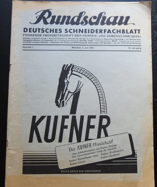 Rundschau deutsches Schneiderfachblatt Nr.7  von 1952