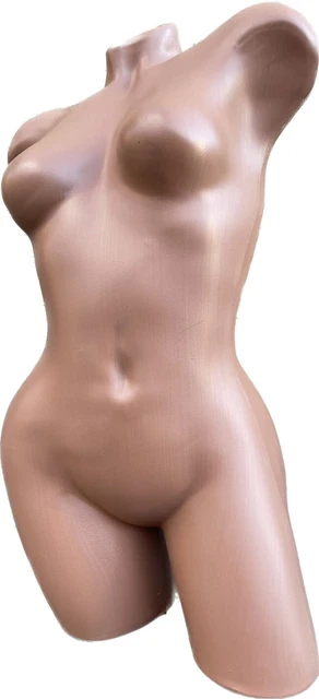 Mannequin Female Torso  Flash Black Toned Half Body 22.5’ Hard Plastic