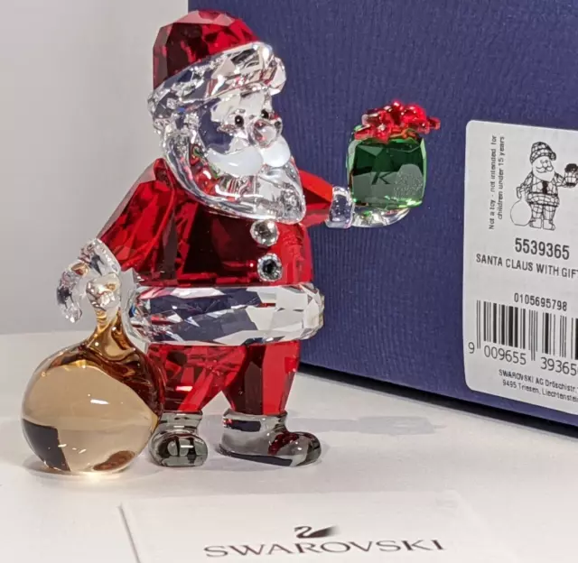 Swarovski Santa Claus with Gift Bag Crystal Figurine 5539365 Genuine New in Box!