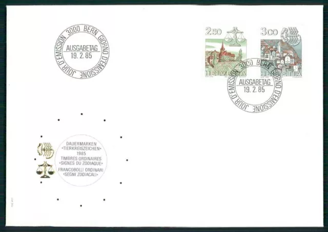 SCHWEIZ FDC 1985 TIERKREISZEICHEN ZODIAC ASTROLOGIE POSTPREIS 5,50 SFr. !! m4903