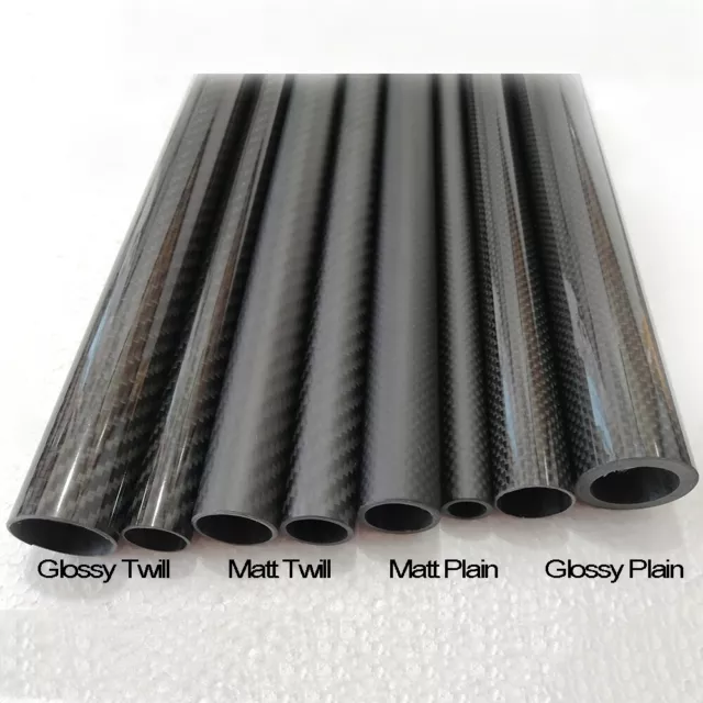 3K Carbon Fiber Tube OD 30mm 32mm34mm 35mm 36mm 38mm x1000mm Stiffer Ploes