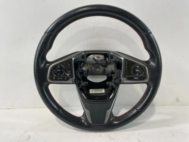 2017 - 2020 Honda Civic Si Steering Wheel Black Leather 78501-Tba-A21Zd # 84181