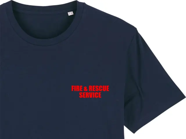 Fire and Rescue Service T-Shirt UK Fireman Emergency Services Navy Blue