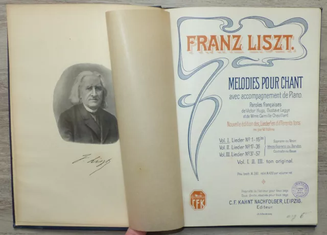 Franz Liszt, Mélodies pour chant, accompagn. piano - C.F. Kahnt Nachfolger 1910 2