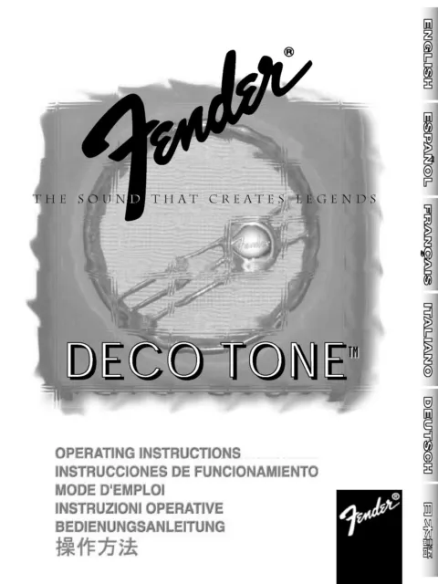 Bedienungsanleitung-Operating Instructions Guitar Amplifier Fender Deco Tone