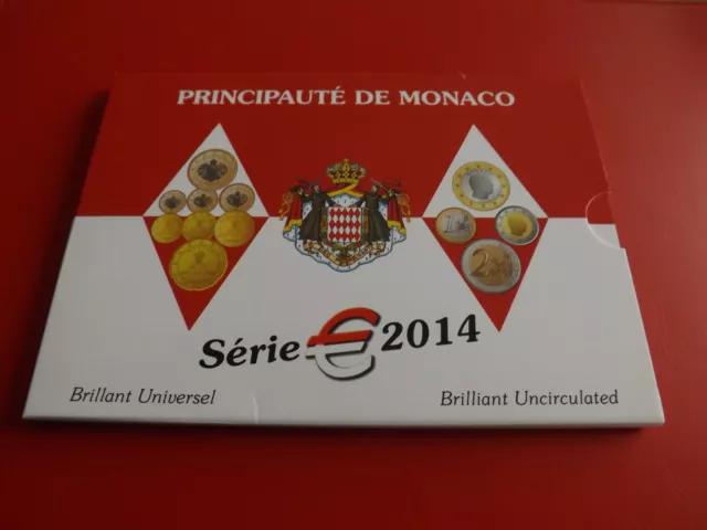 * Monaco Euro KMS 2014 BU * 1 Cent-2 Euro *  (Schr.W.)