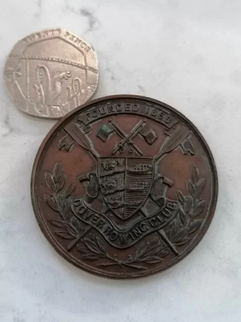 Vintage Dover Rowing Club 1953 Junior Fours Third Medal Coin 3.9cm