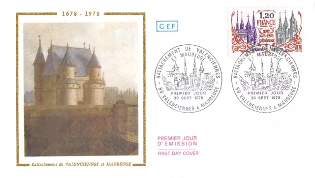 Enveloppe FDC FRANCE RATTACHEMENT DE VALENCIENNES 1978 n2