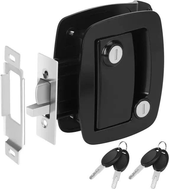 WELLUCK RV Entry Door Lock with Paddle Deadbolt, 100% Metal Camper Door Latch Ha