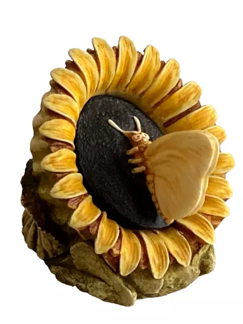 Lord Byron's Harmony Kingdom Garden SUNFLOWER Ladybug Sculpted BOX