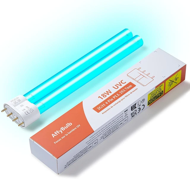 AquaOne 18 Watt UVC spare lamp, water explanator 2G11 plinth bright lamp, pond filter