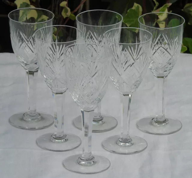 Lemberg - Service de 6 verres en cristal taillé, modèle Chantilly. Haut. 13,5 cm