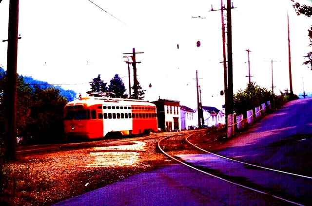 Original Kodachrome Slide Pittsburgh Pcc #1717 Rt 35 Mt. Lebanon July 16, 1982