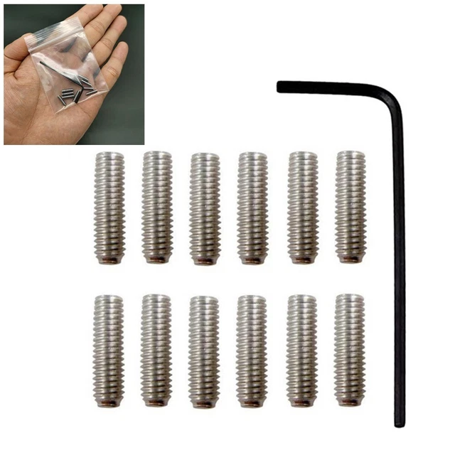 Lot de 12 vis de réglage de la hauteur de pièces de guitare électrique pour s