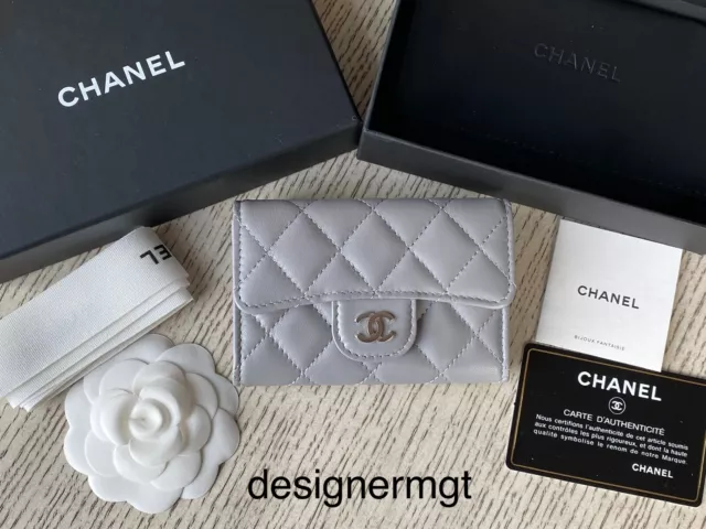 NIB 100%AUTH Chanel Rose Clair Caviar Leather Gold CC Snap Closure