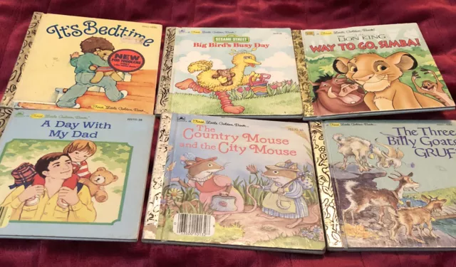 Little Golden Books Lot of 6 Small Children’s Books -M