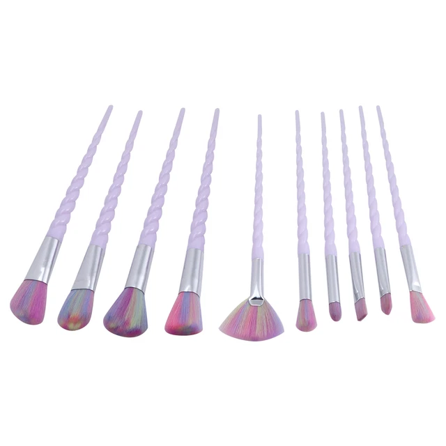 10x Set Pennello Cosmetico Per Polvere Sciolta Blush Naso Ombretto Correttore