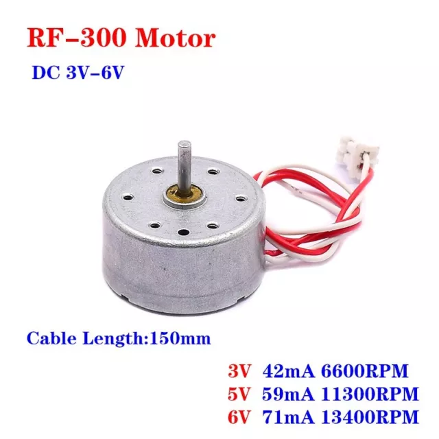 RF-300CA RC-300 DC 3V 5V 6V 13400RPM Micro 24mm Round Electric Solar Power Motor