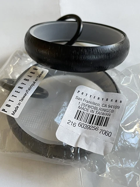 Pottery Barn Quiet-Glide Curtain Rings Set Of 10 Cast Iron Black Large 1.25”