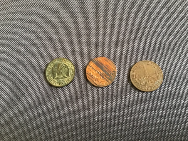2 Monnaies  1 Centime 19111, 1912 Et Unede 1 Centime Napoleon Iii 1861