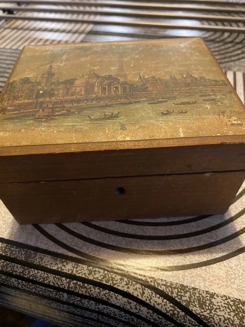 Boîte Ancienne En Bois – Rangement Ou Coffret, 27 X 14 X 9 Cm