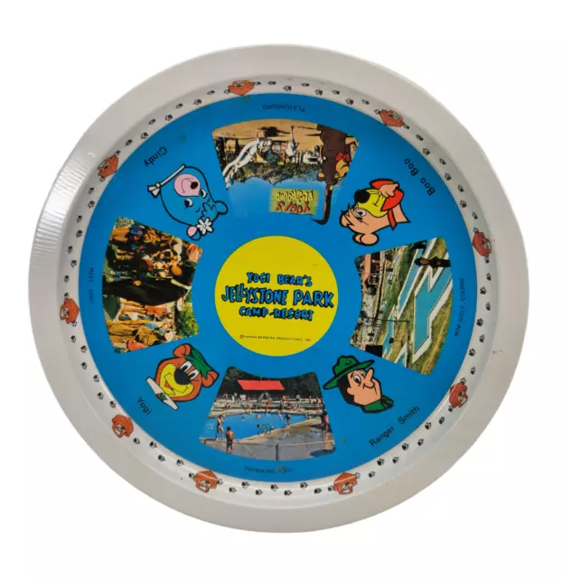 1970's Yogi Bear's Jellystone Park Camp Resort 13" Metal Round Serving Tray