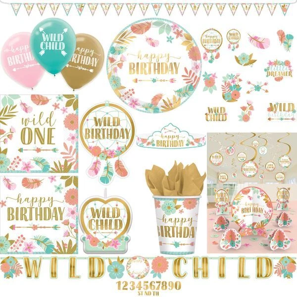 Anniversaire Fête Déco Set 1. Anniversaire D'Enfant Boho Pastelle Décoration