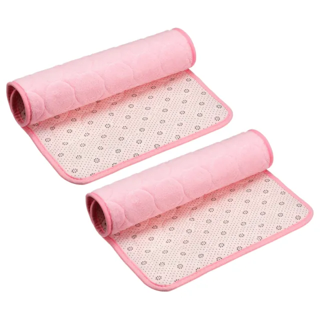 Alfombras de ducha antideslizantes de baño de lana de coral de 15,7"" x 24"" - rosa