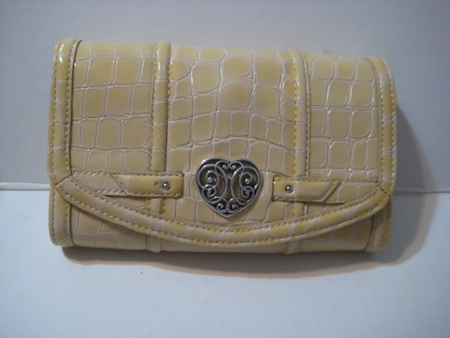 NWOT Brighton yellow croc embossed crossbody clutch wallet