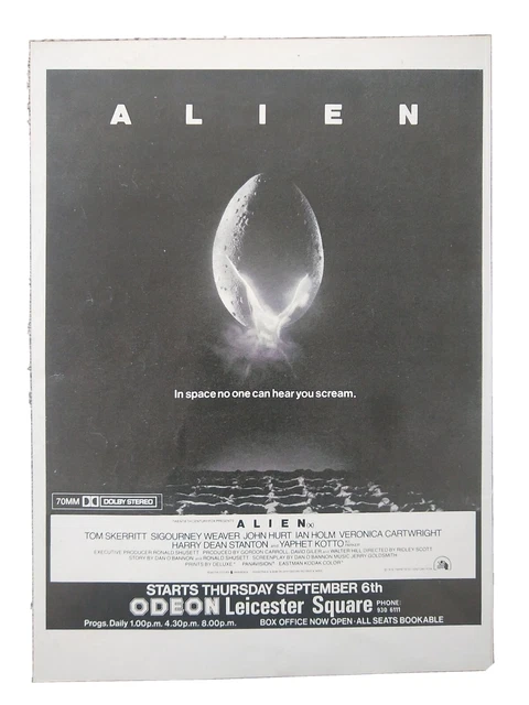 RARE RIDLEY SCOTT: ALIEN original vintage UK 1979 magazine sci fi film ...