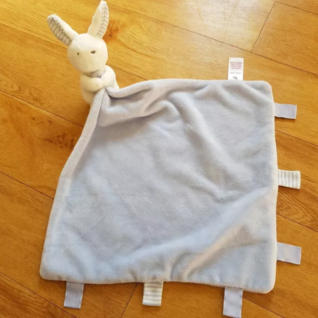 TU Sainsburys Blue Bunny Rabbit Comforter Soother Blankie Blanket Soft Toy