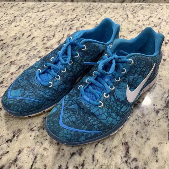 Nike Womens Free TR Fit 2 524893-400 Blue Training Shoes Lace Up Low Top Size 7