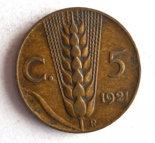 1921 Italy 5 CENTESIMI - Excellent Collectible Coin Italy Bin A