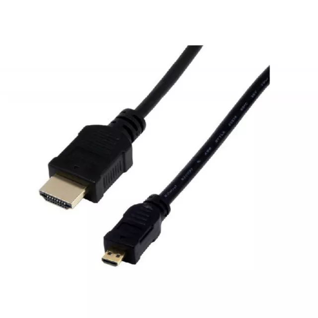 Câble HDMI haute vitesse + Ethernet type A / D (micro) mâle - 2m