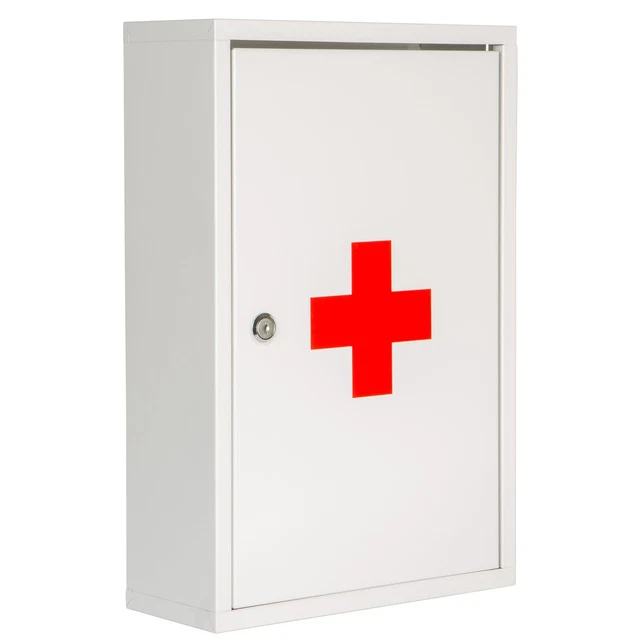 Armadio Medicina Industriale Montato a Parete con Serratura e Chiave 45cm Bianco