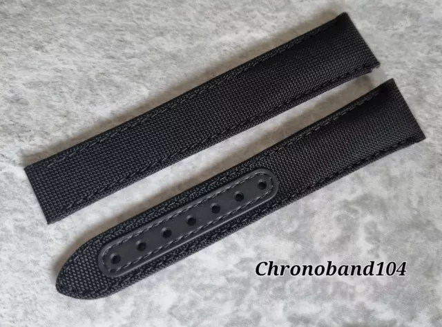 Genuine OEM Omega Speedmaster 20/16mm Black Cordura Deployant Watch Strap NEW