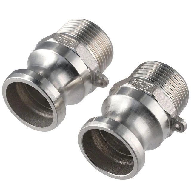 2pcs Silver 1" DN25 Type F Connector Camlock Groove Hose Fittings  Pipes