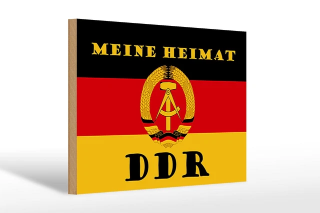 HOLZSCHILD SPRUCH 30X20 cm meine Heimat DDR Fahne Ostalgie Schild