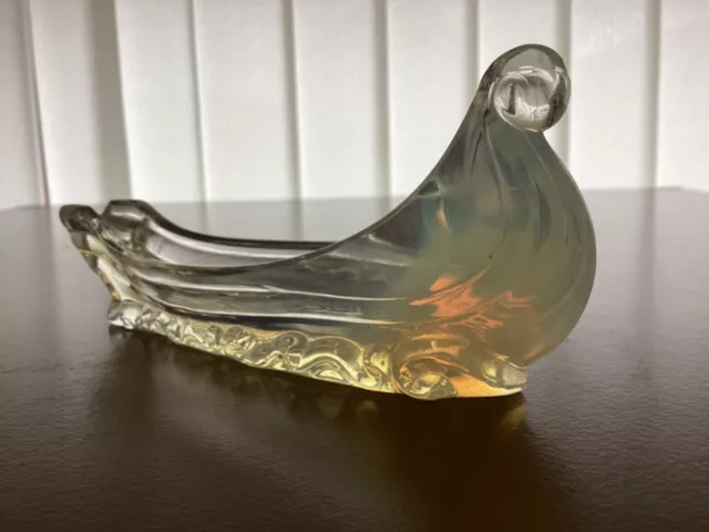 Art Deco Schiff Schale Aschenbecher Kristall Opalecent Sabino Verlys Etling