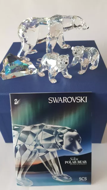 Swarovski, SCS A.E. 2011 Polar Bear Siku & SCS Polar Bear Cubs + Bear Tack Pin Swarovski, SCS A.E. 2011 Polar Bear Siku & SCS Polar Bear Cubs + Bear Tack Pin