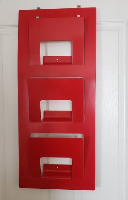 IKEA SKRISSEL RED Metal Magazine Rack wall mounted £14.95 - PicClick UK